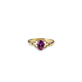 Geelgouden ring Rhodoliet Granaat Trefoil